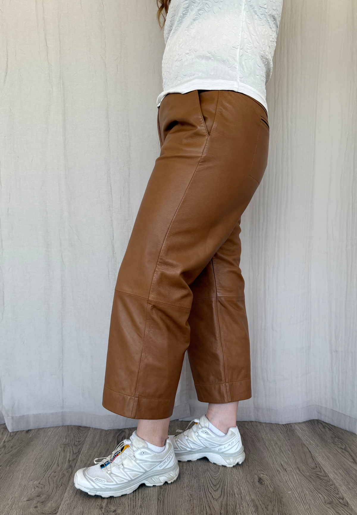 BTFCPH 3/4 læderbukser med vidde - KOLLEKTIONSSALG Nederdele Caramel