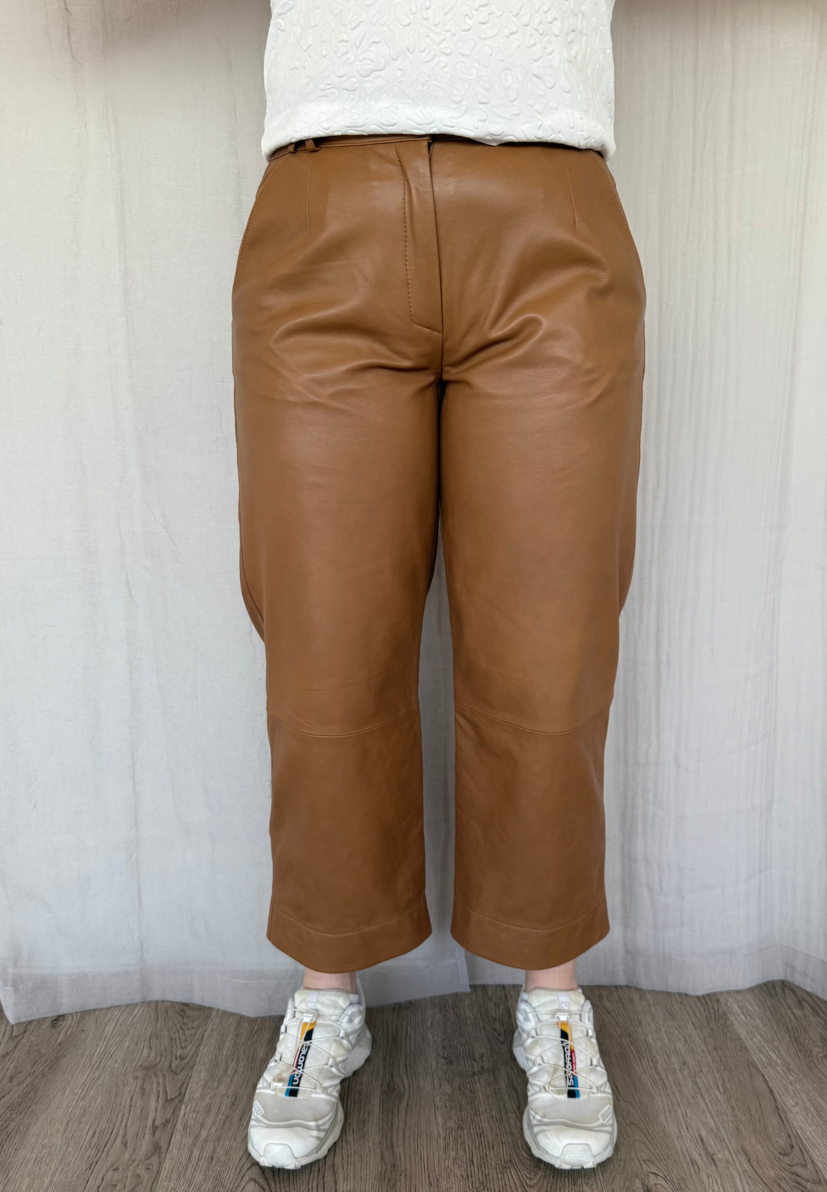 BTFCPH 3/4 læderbukser med vidde - KOLLEKTIONSSALG Nederdele Caramel
