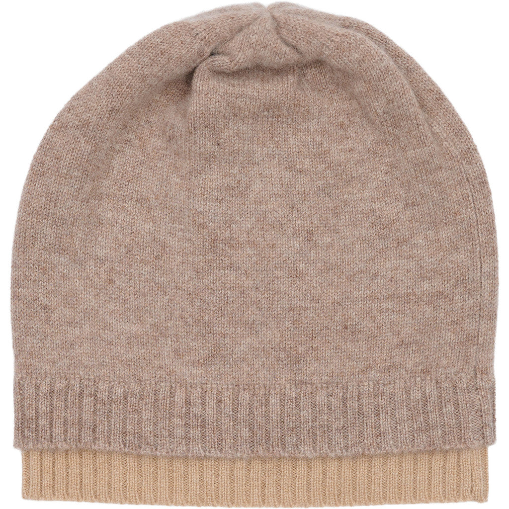 BTFCPH BTFFIONA Pure Cashmere Beanie Hatte Brown Melange w. Almond Melange Rib