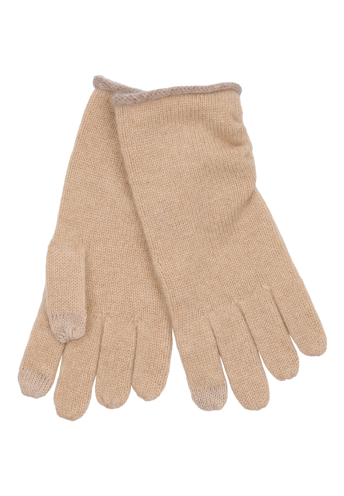 BTFCPH BTFIDA Pure Cashmere Gloves Handsker Almond Melange w. Brown Melange Rib