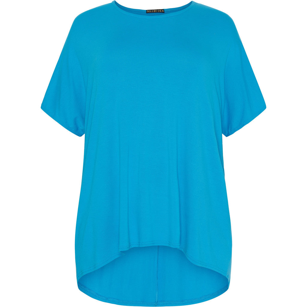 NO. 1 BY OX T-shirt med batwing-ærmer i viskose T-shirts Clear Blue