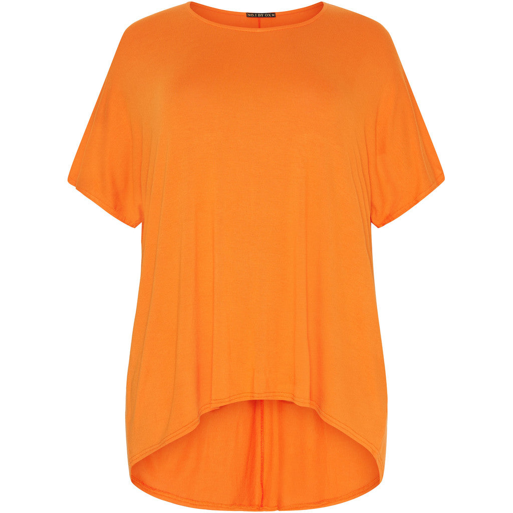 NO. 1 BY OX T-shirt med batwing-ærmer i viskose T-shirts Flower Orange