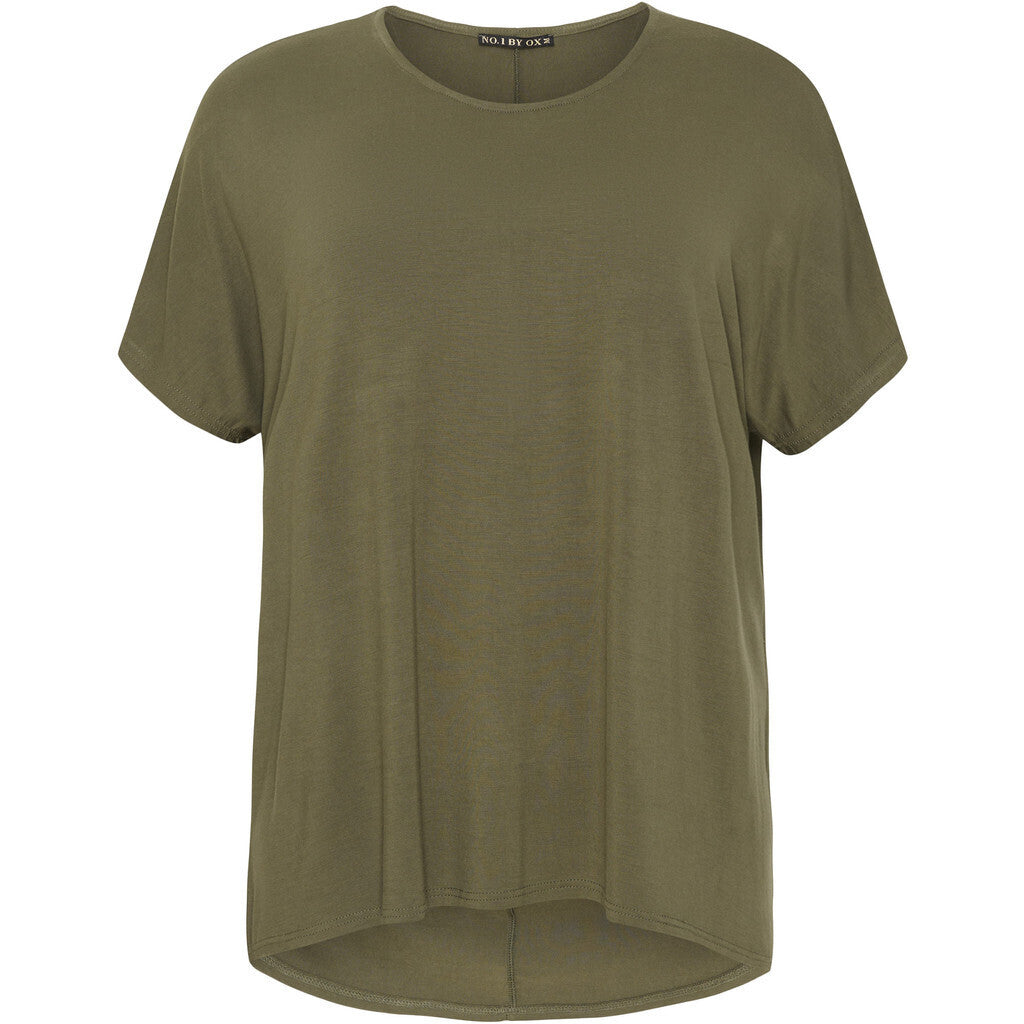 NO. 1 BY OX Basic T-shirt i viskose T-shirts Grøn