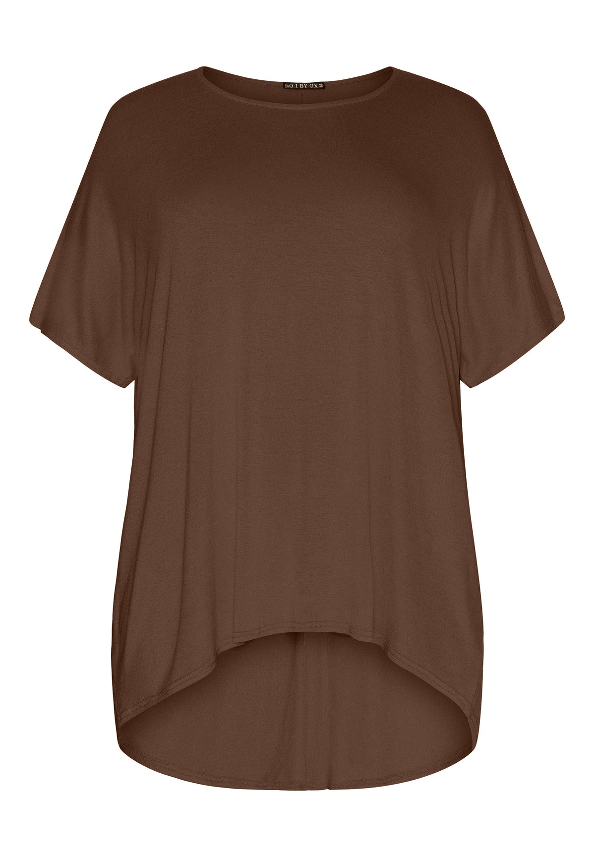 NO. 1 BY OX T-shirt med batwing-ærmer i viskose T-shirts Mocca Brown