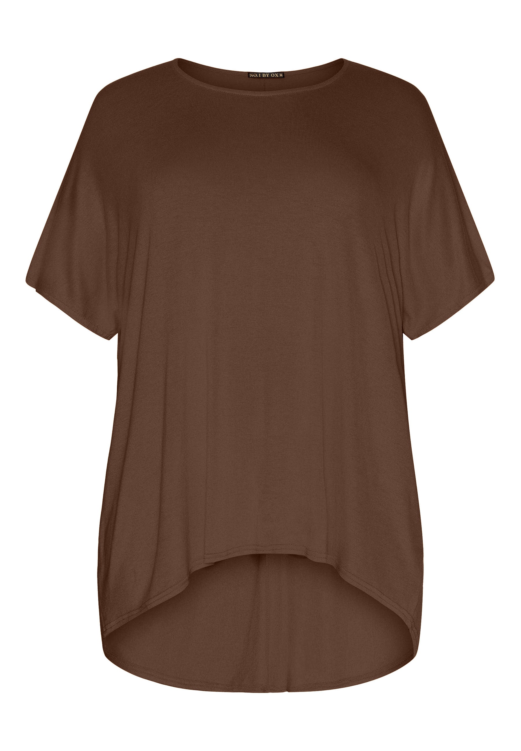 NO. 1 BY OX T-shirt med batwing-ærmer i viskose T-shirts Mocca Brown