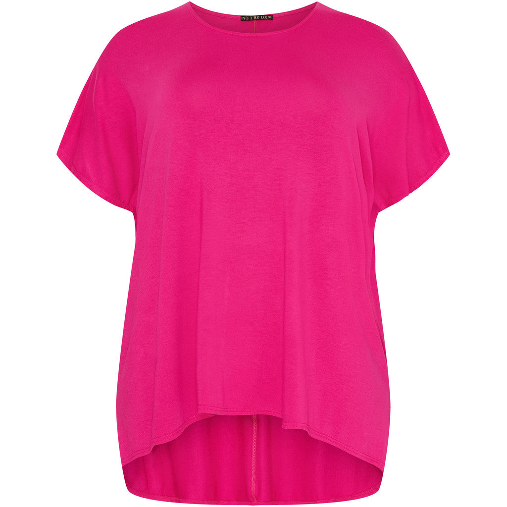 NO. 1 BY OX T-shirt med batwing-ærmer i viskose T-shirts Pink Cosmos