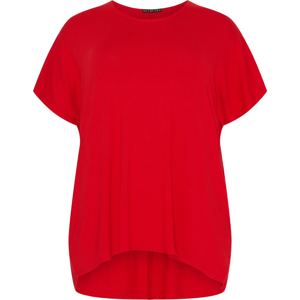 NO. 1 BY OX T-shirt med batwing-ærmer i viskose T-shirts Rød