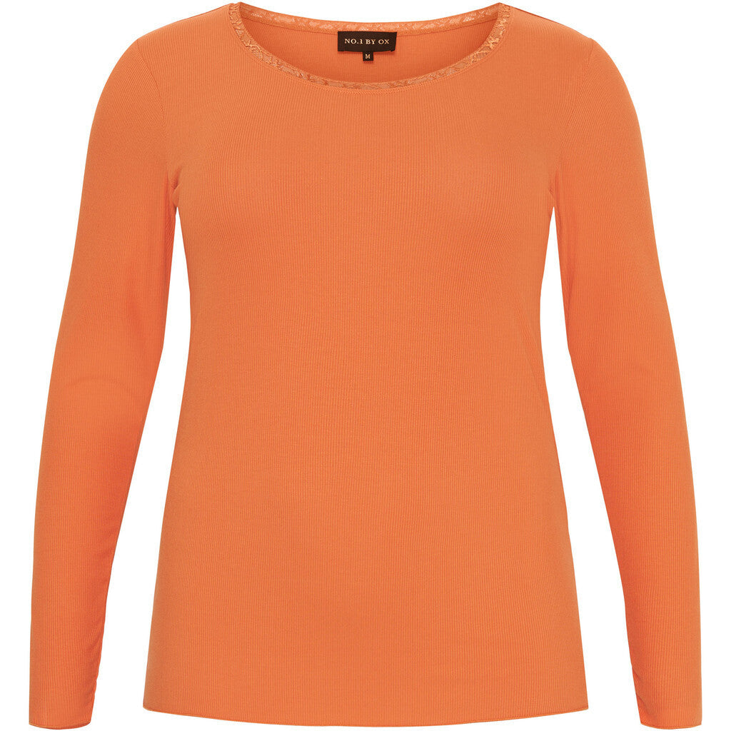 NO. 1 BY OX Basic langærmet T-shirt T-shirts Orange