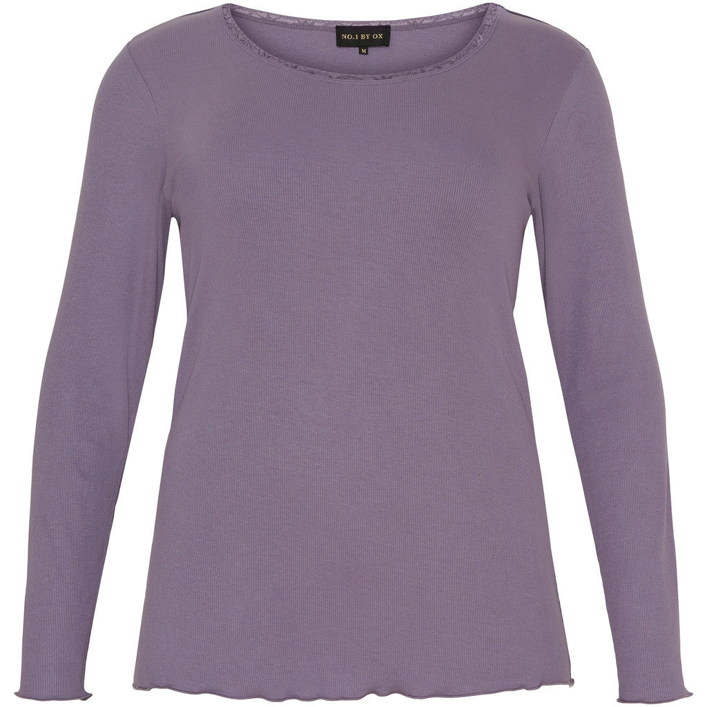 NO. 1 BY OX Basic langærmet T-shirt T-shirts Purple Sage