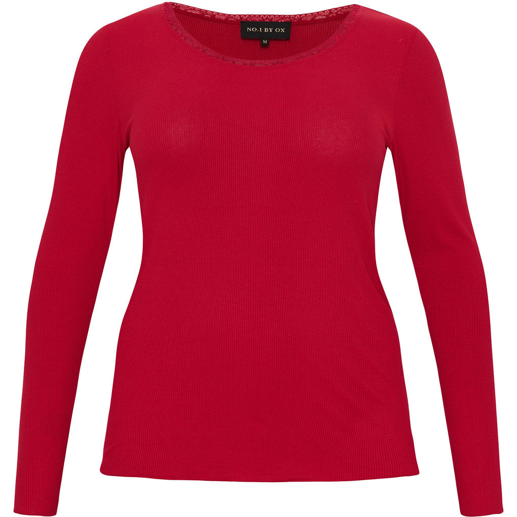 NO. 1 BY OX Basic langærmet T-shirt T-shirts Rød
