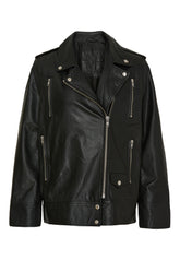 NOTYZ Oversized læderjakke Jakker Sort