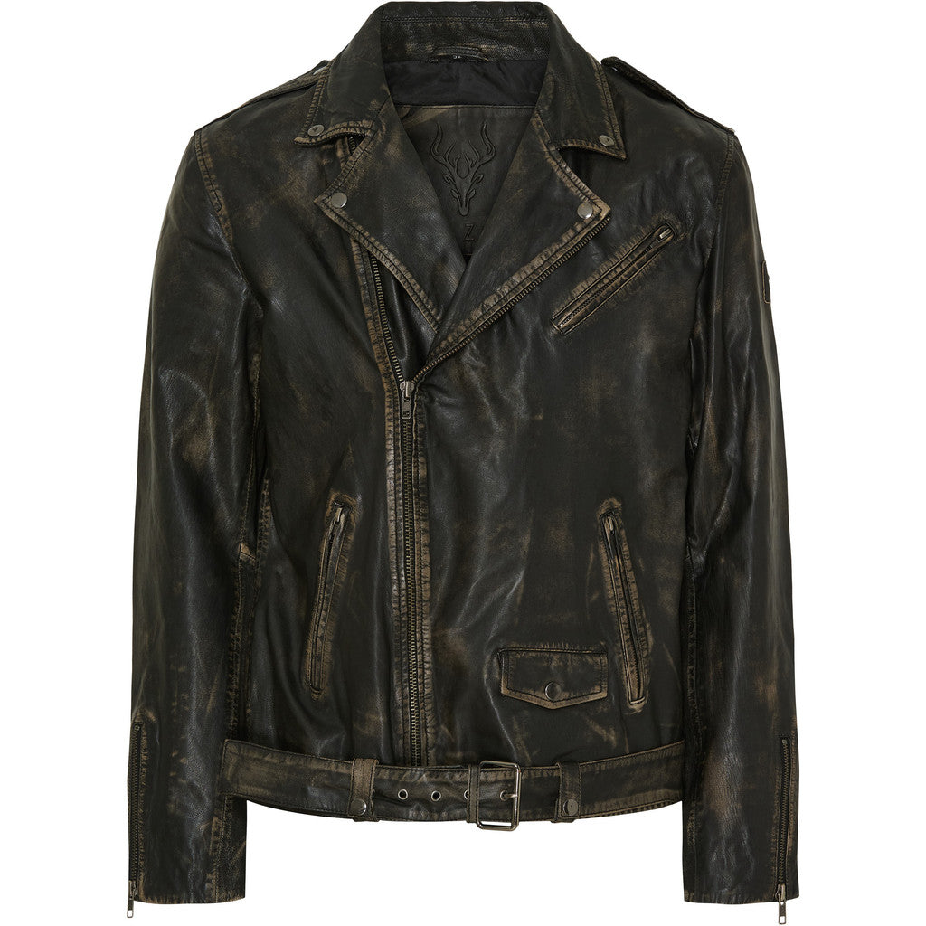 NOTYZ HIM Biker Jacket Jakker Black w. Antique Silver acc.