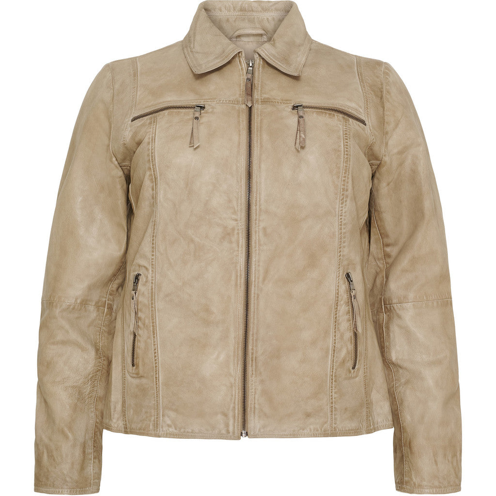 NO. 1 BY OX Biker jacket w shirt collar Jakker Beige