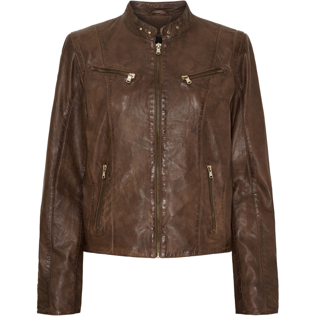 BTFCPH Bikerjakke Jakker Brown w. Light Gold acc.