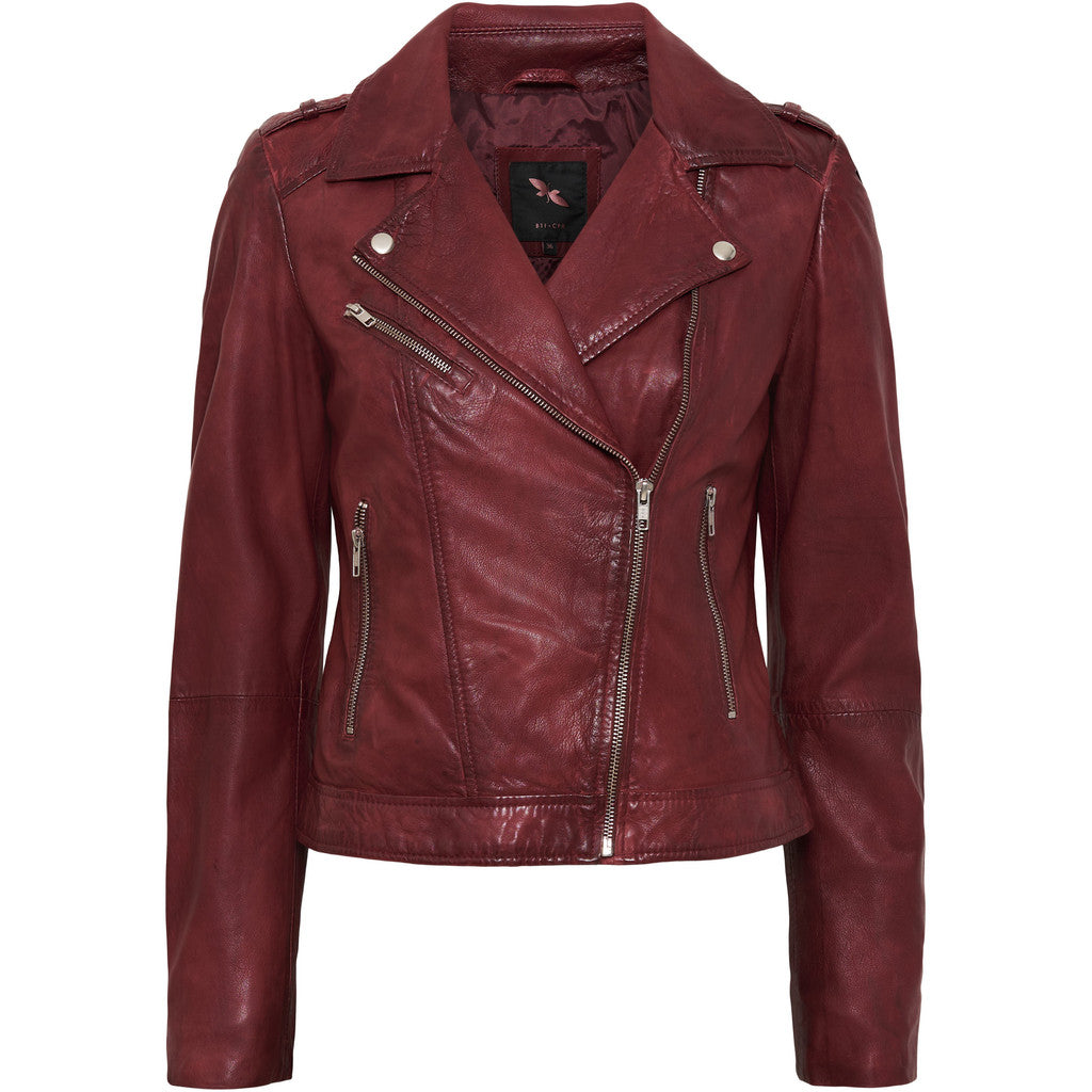 BTFCPH Bikerjakke i blødt læder Jakker Windsor Wine w. light gold acc.