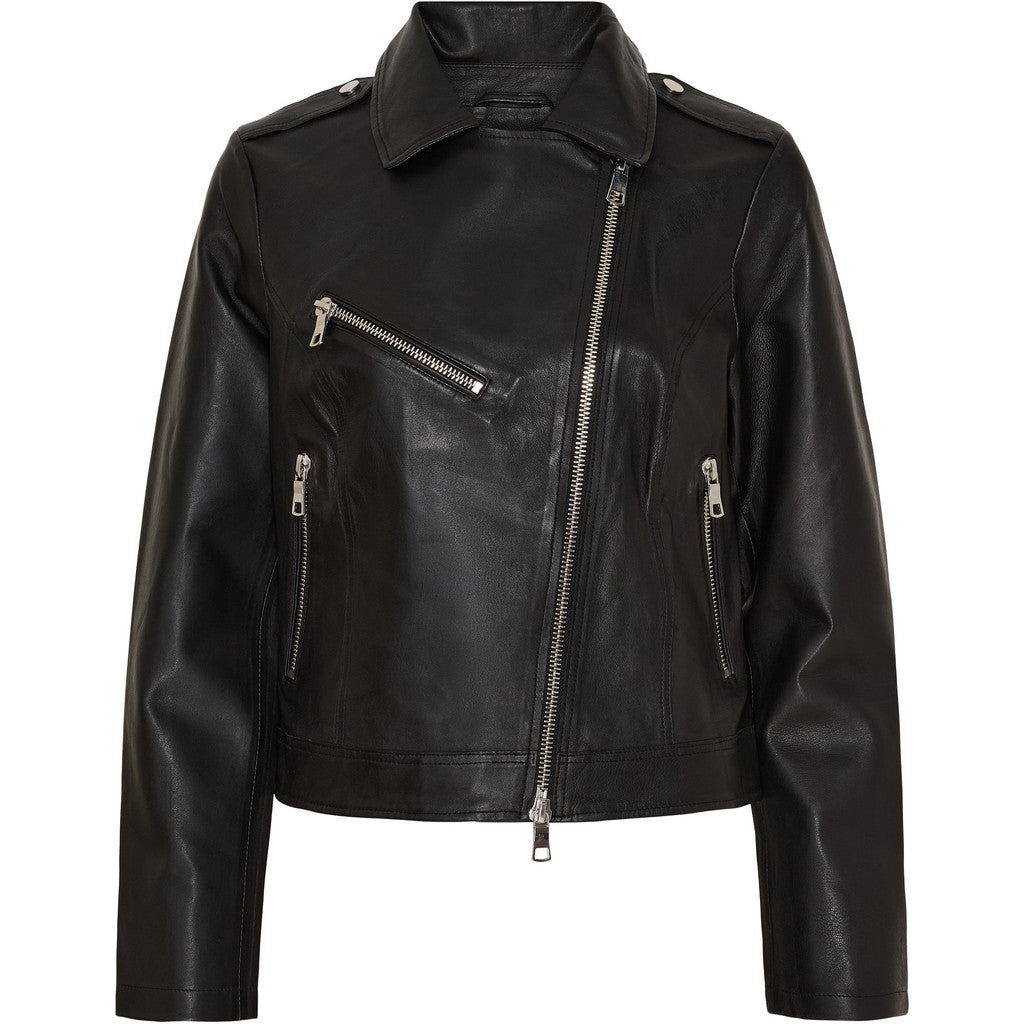 BTFCPH Bikerjakke i blødt læder Jakker Sort