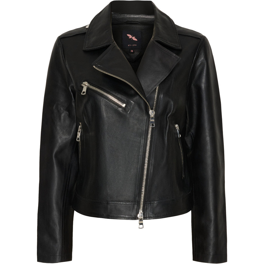 BTFCPH Bikerjakke i blødt læder Jakker Sort