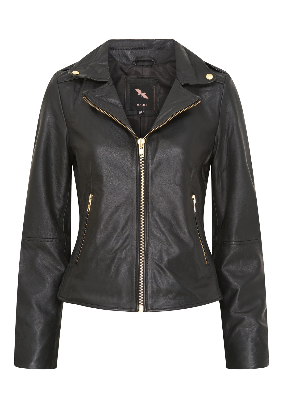 BTFCPH Bikerjakke i læder Jakker Sort