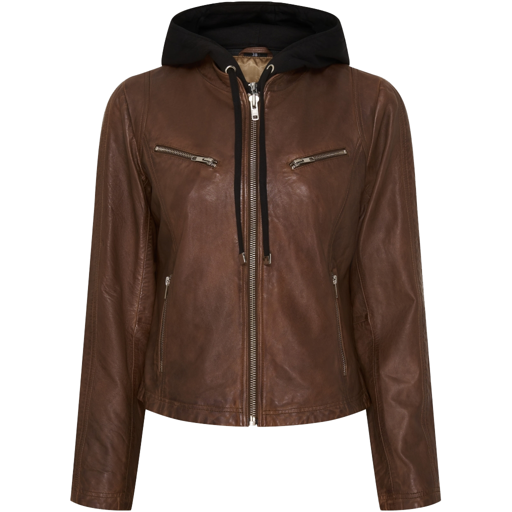 NOTYZ Bikerjakke med sweatshirt hoodie Jakker Brun