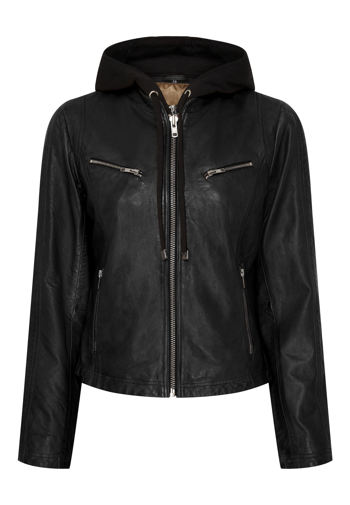 NOTYZ Bikerjakke med sweatshirt hoodie Jakker Sort