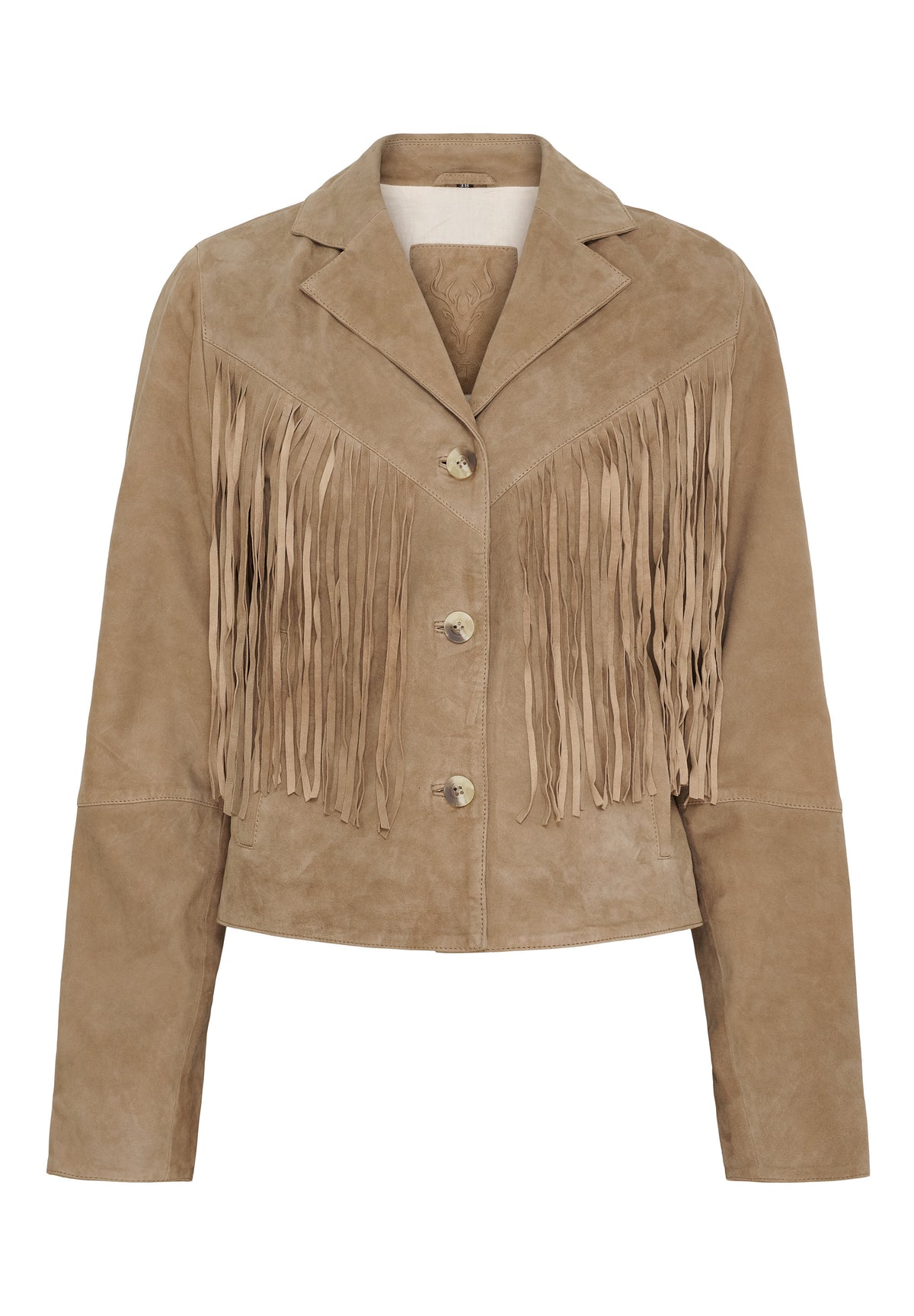 NOTYZ Blazer i ruskind med frynser Blazers Brun