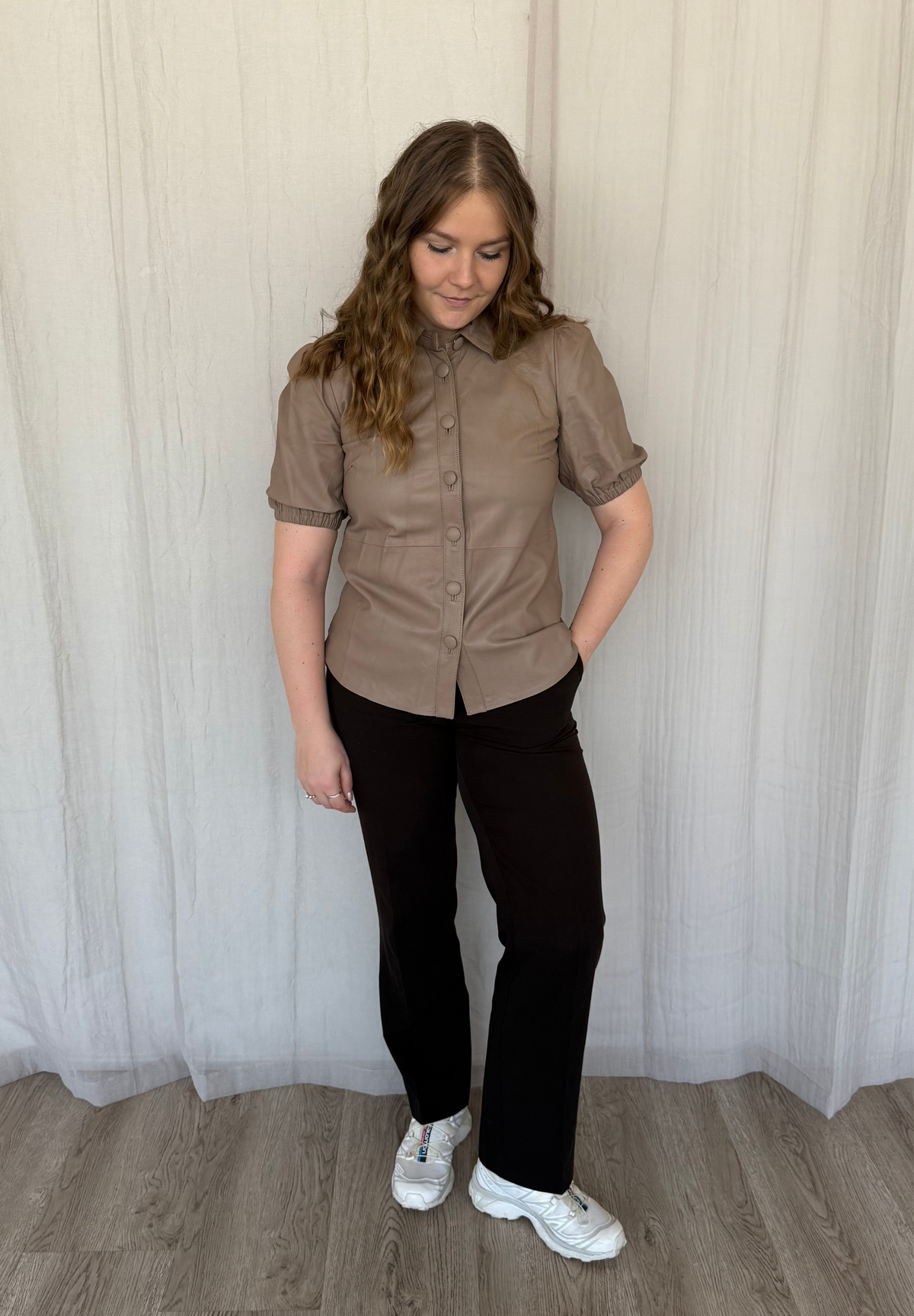 BTFCPH Bluse i læder - KOLLEKTIONSSALG Bluser Brun