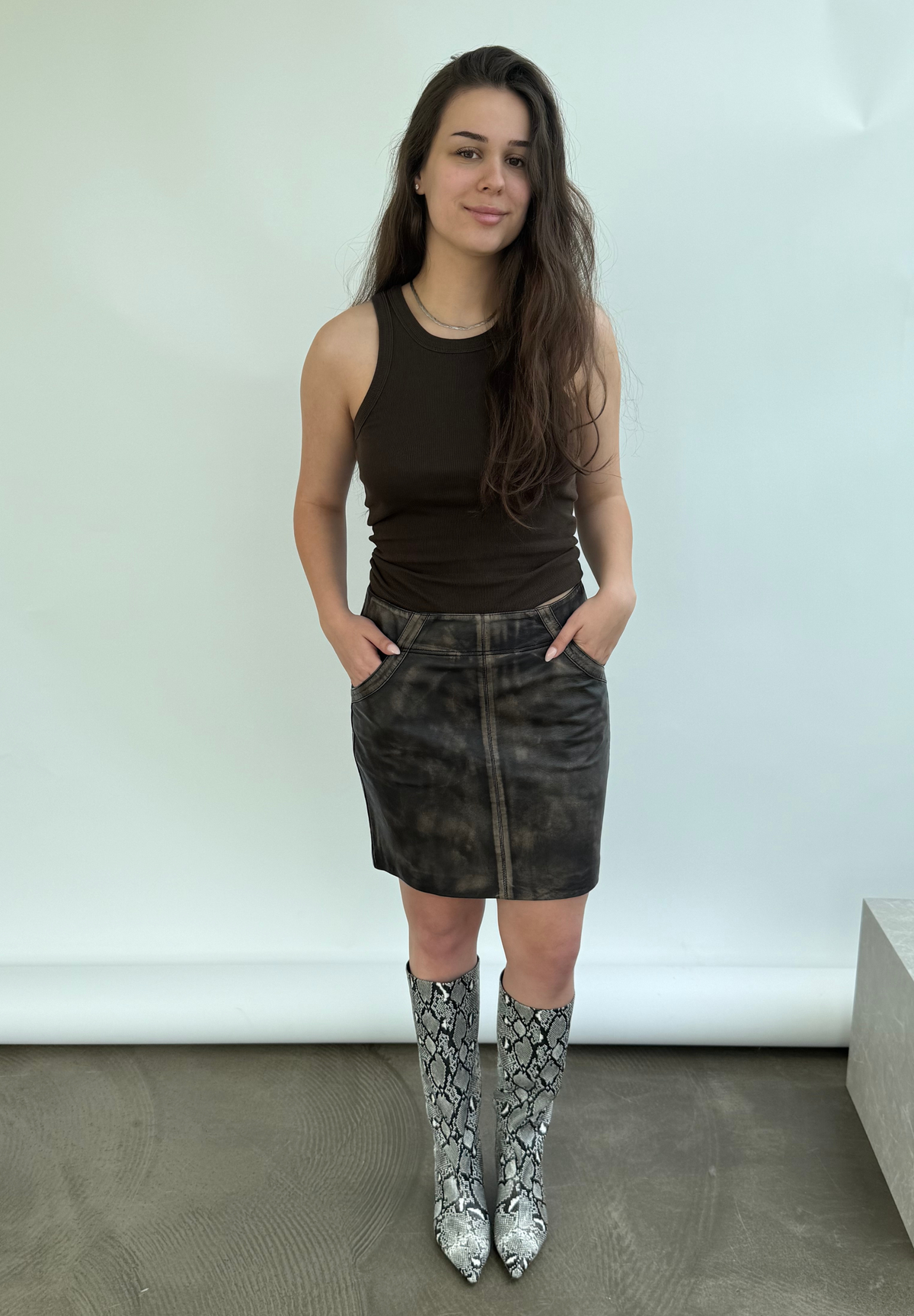 BTFCPH Bluse i læder - KOLLEKTIONSSALG Bluser Walnut