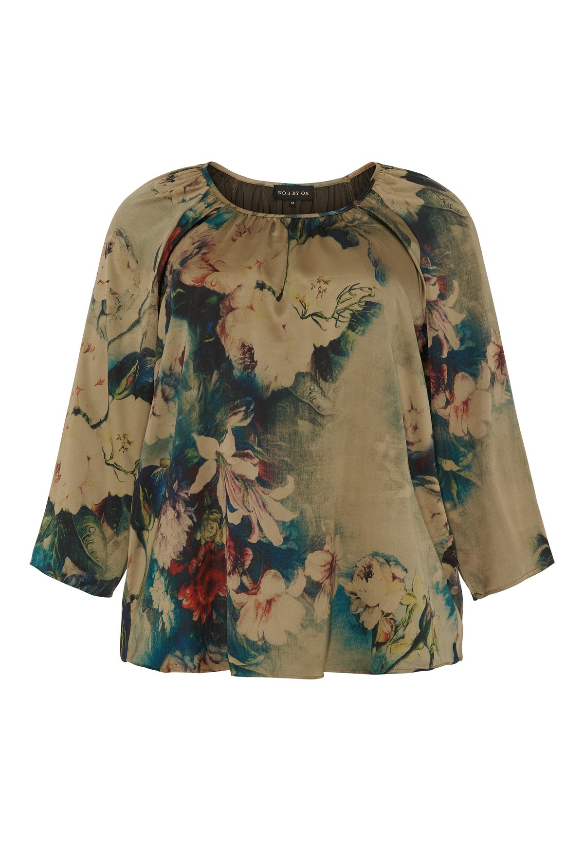 NO. 1 BY OX Bluse med blomster Bluser Warm Sand w Multicoloured Flowers