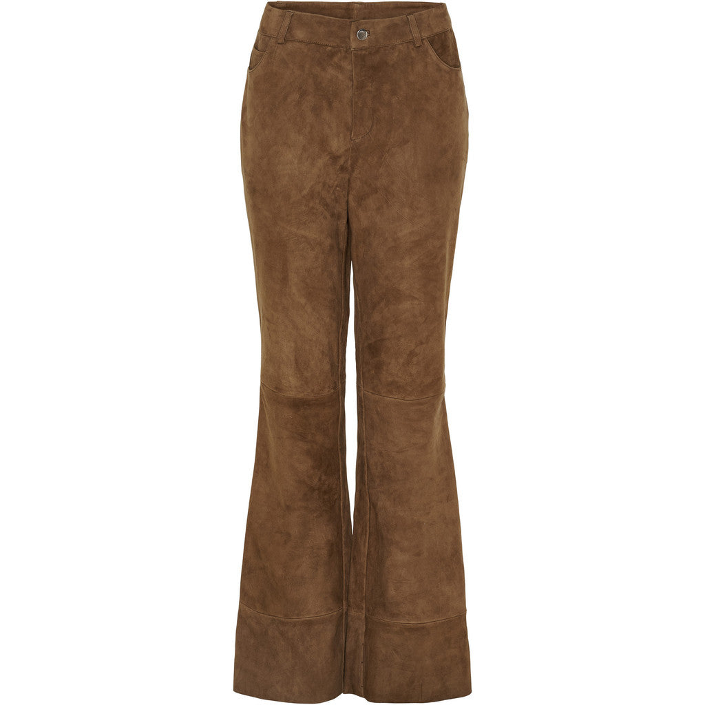 NOTYZ Bootcut bukser i ruskind Bukser Hazelnut