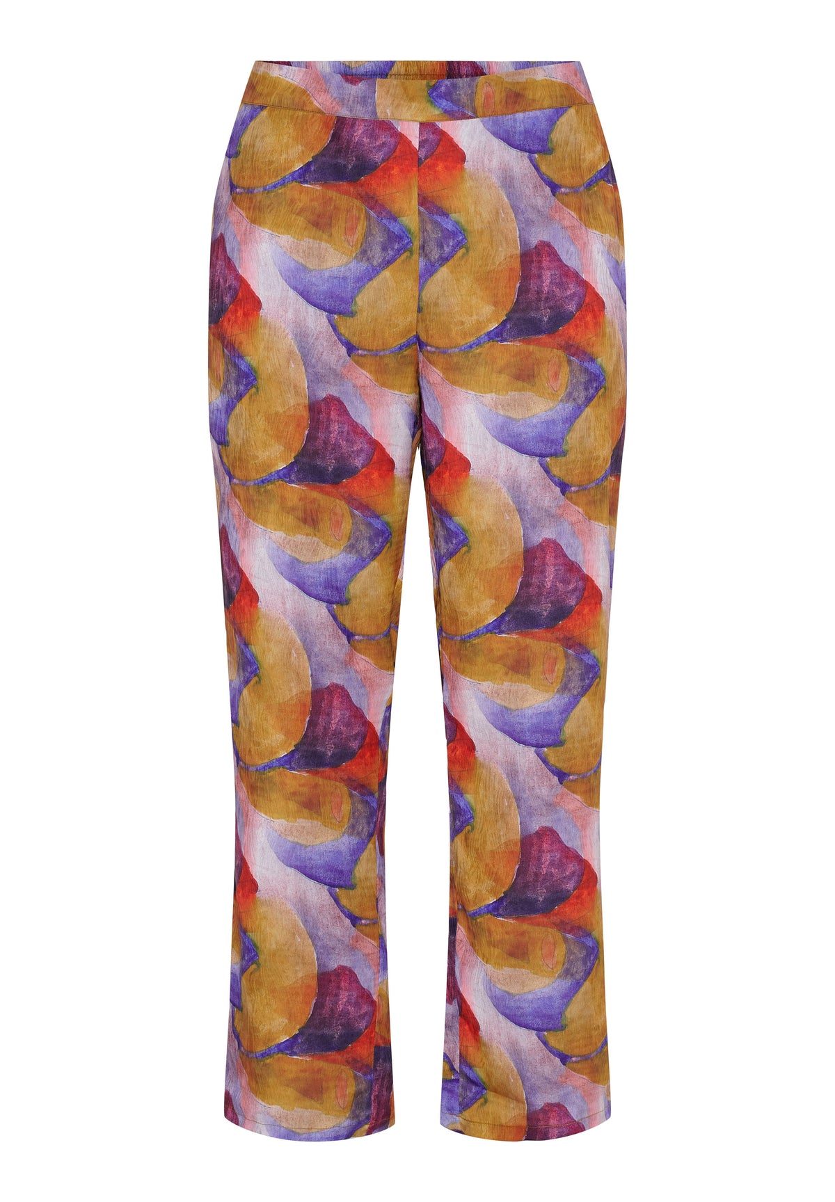 NO. 1 BY OX Bukser med farverigt print Bukser Cobolt Blue w Pompeian Red/Apricot circles