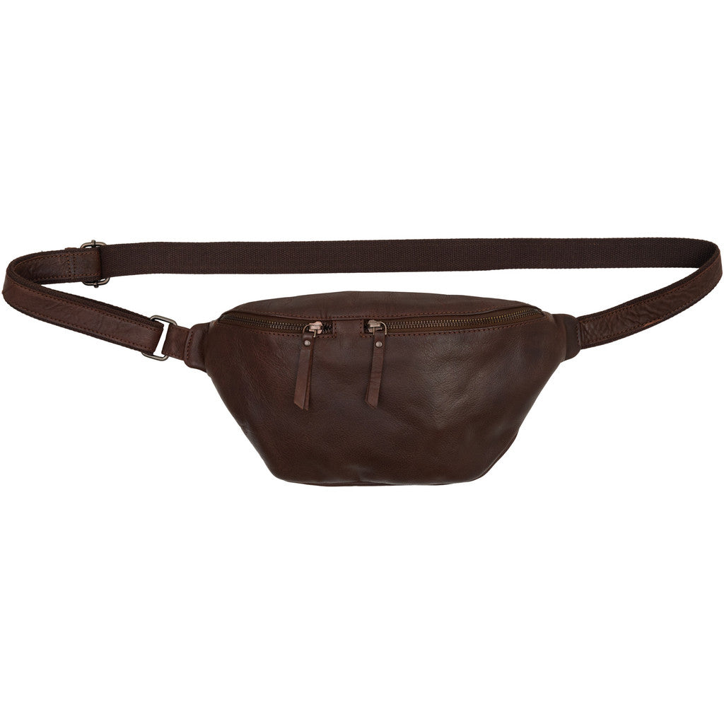 BTFCPH Bumbag i læder med lynlåslommer Tasker Brun