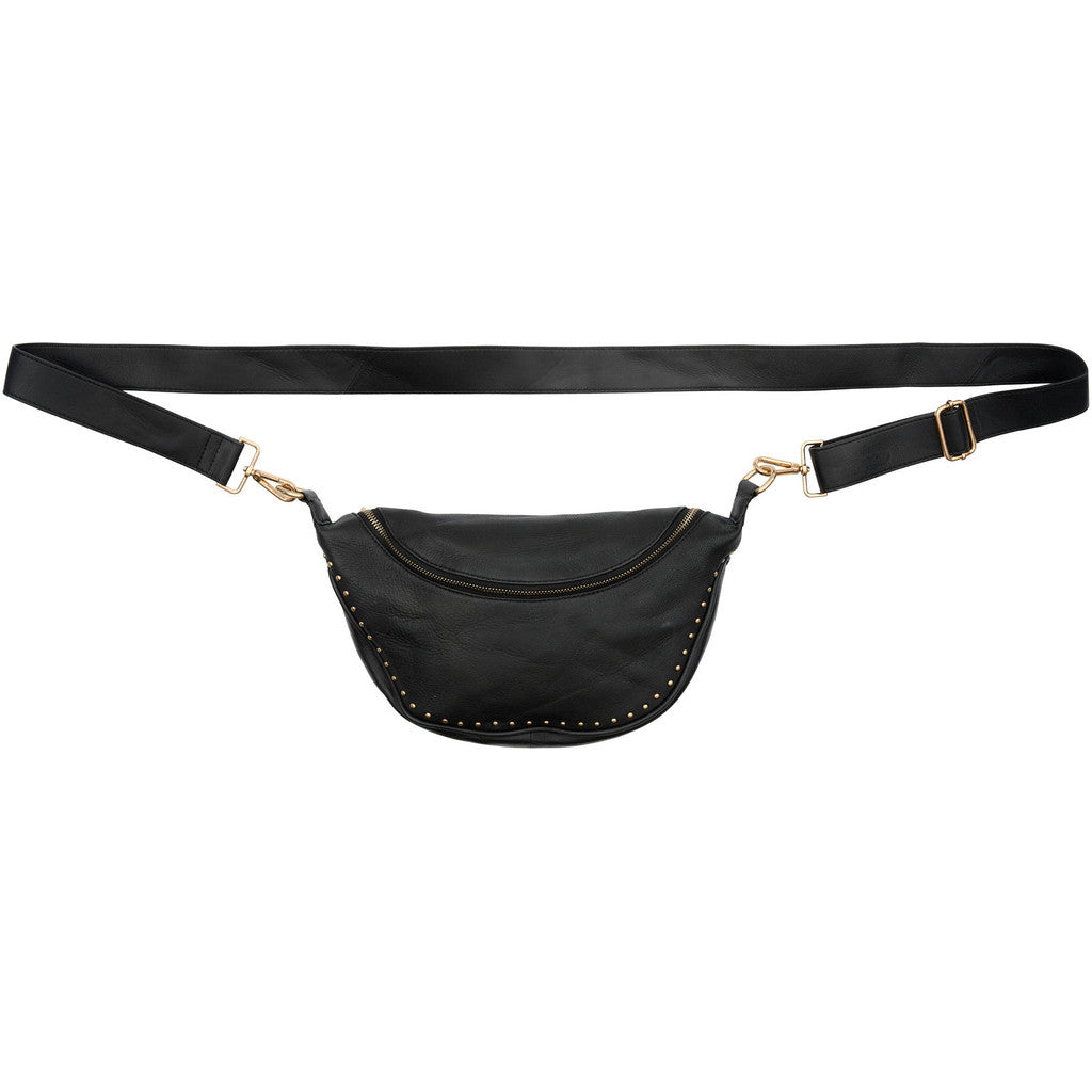 Orchid Bæltetaske i læder med nitter Tasker Sort