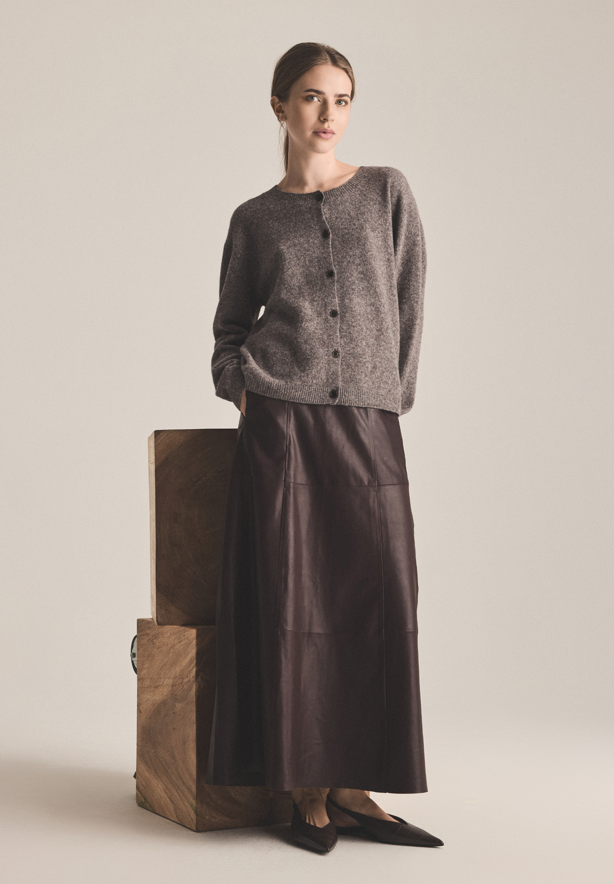 BTFCPH Cardigan i Yak Cardigans Dark Ash Melange