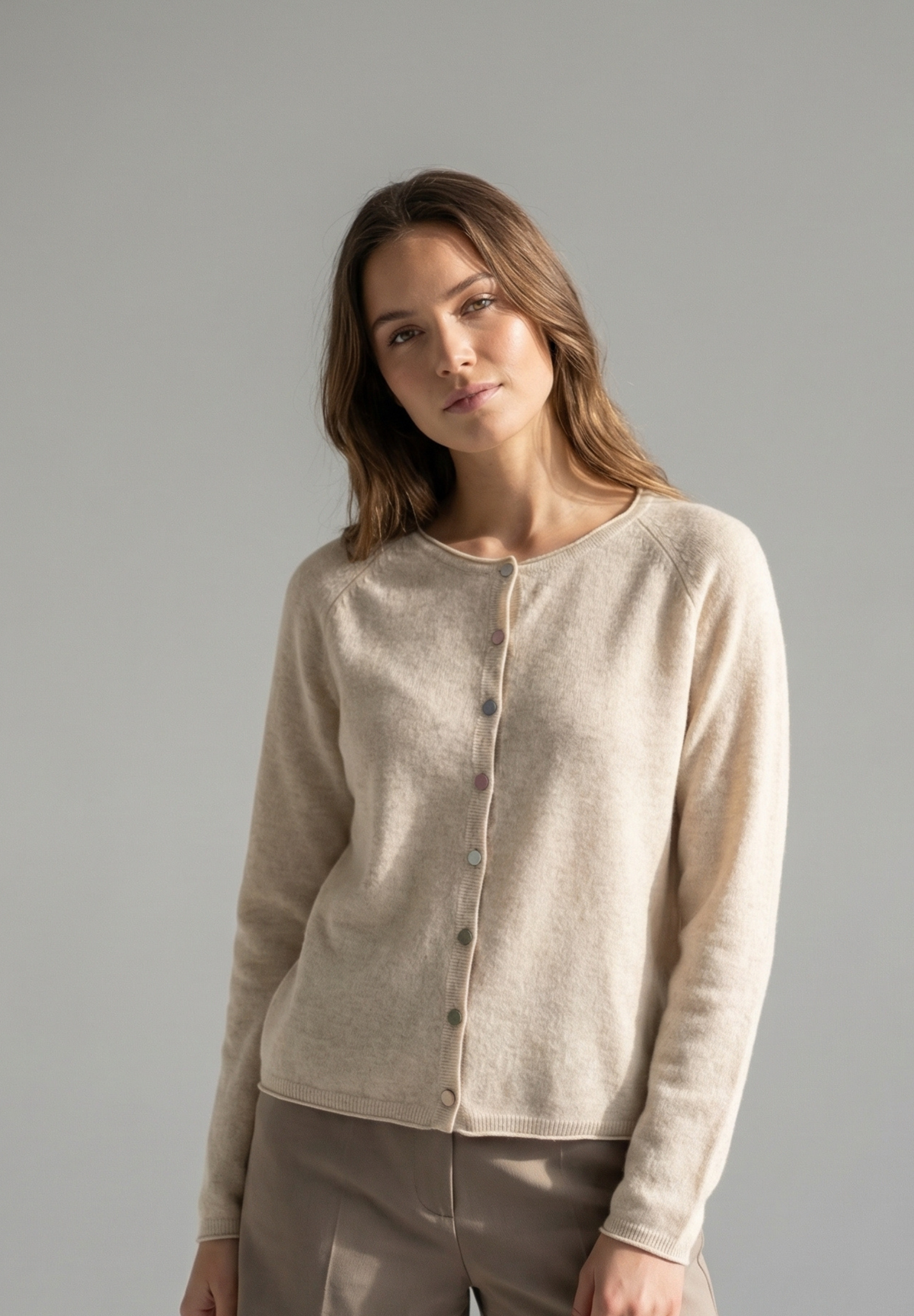 BTFCPH Cardigan i cashmere blanding Cardigans Ivory Melange