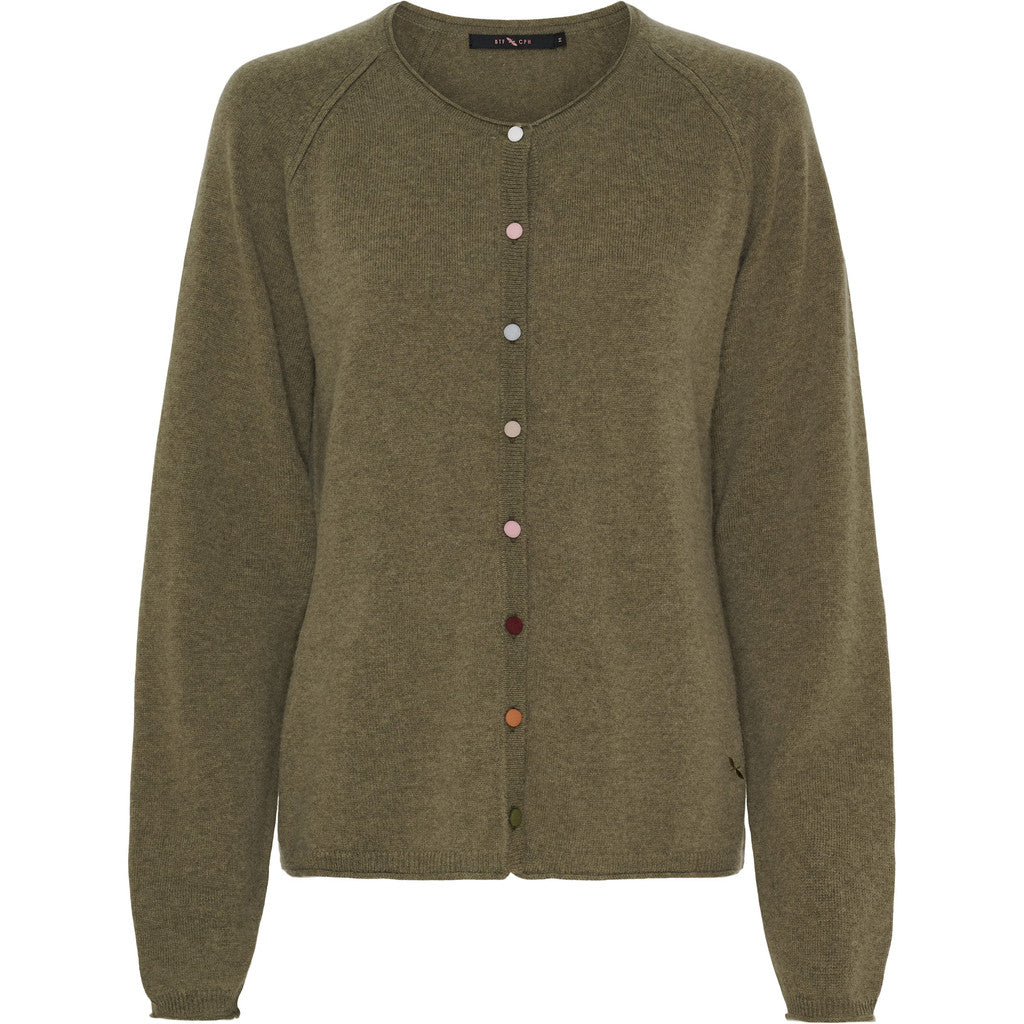 BTFCPH Cardigan i cashmere blanding Cardigans Olive Brown Melange