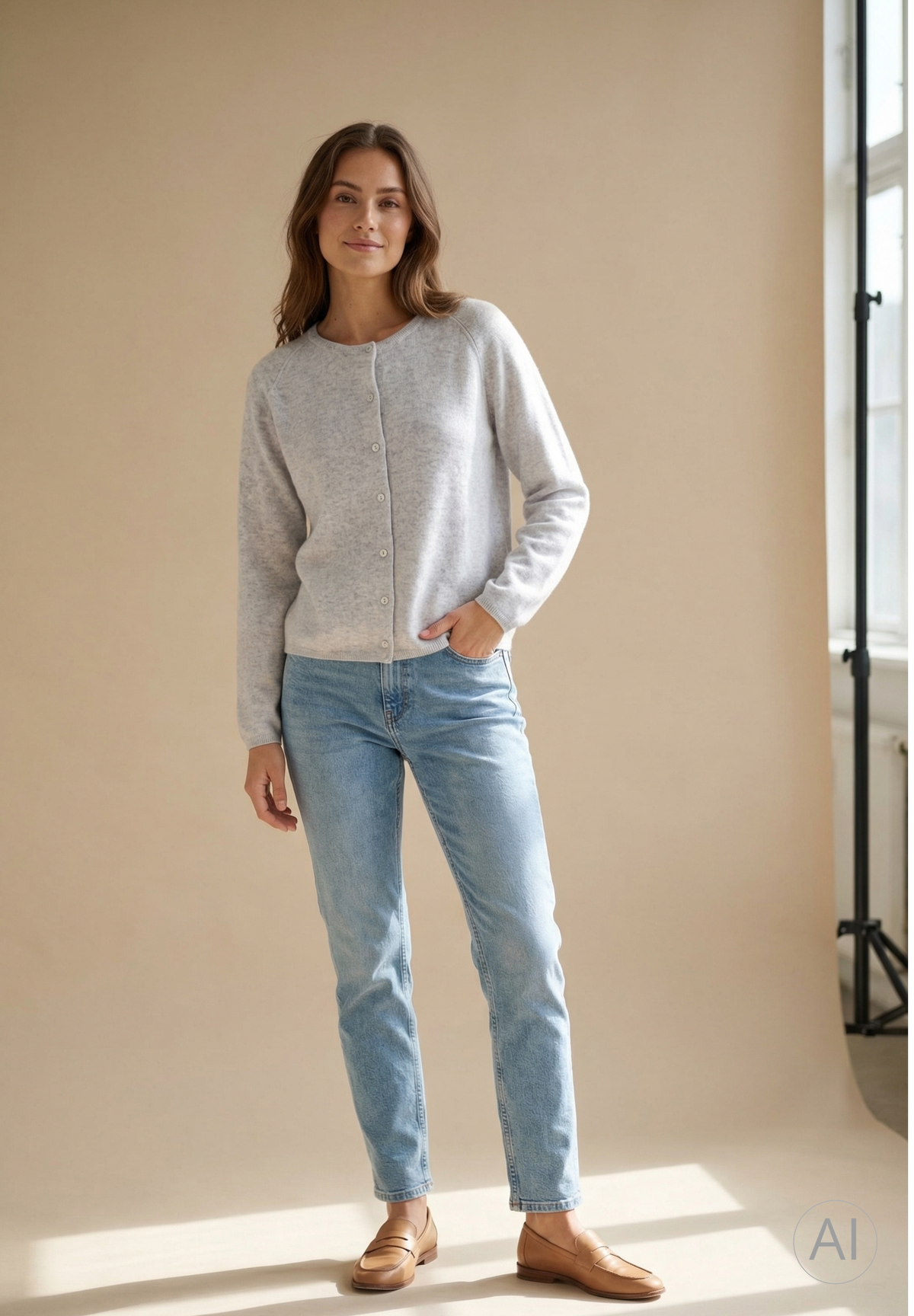 BTFCPH Cardigan i cashmere blanding Cardigans Baby Blue Melange