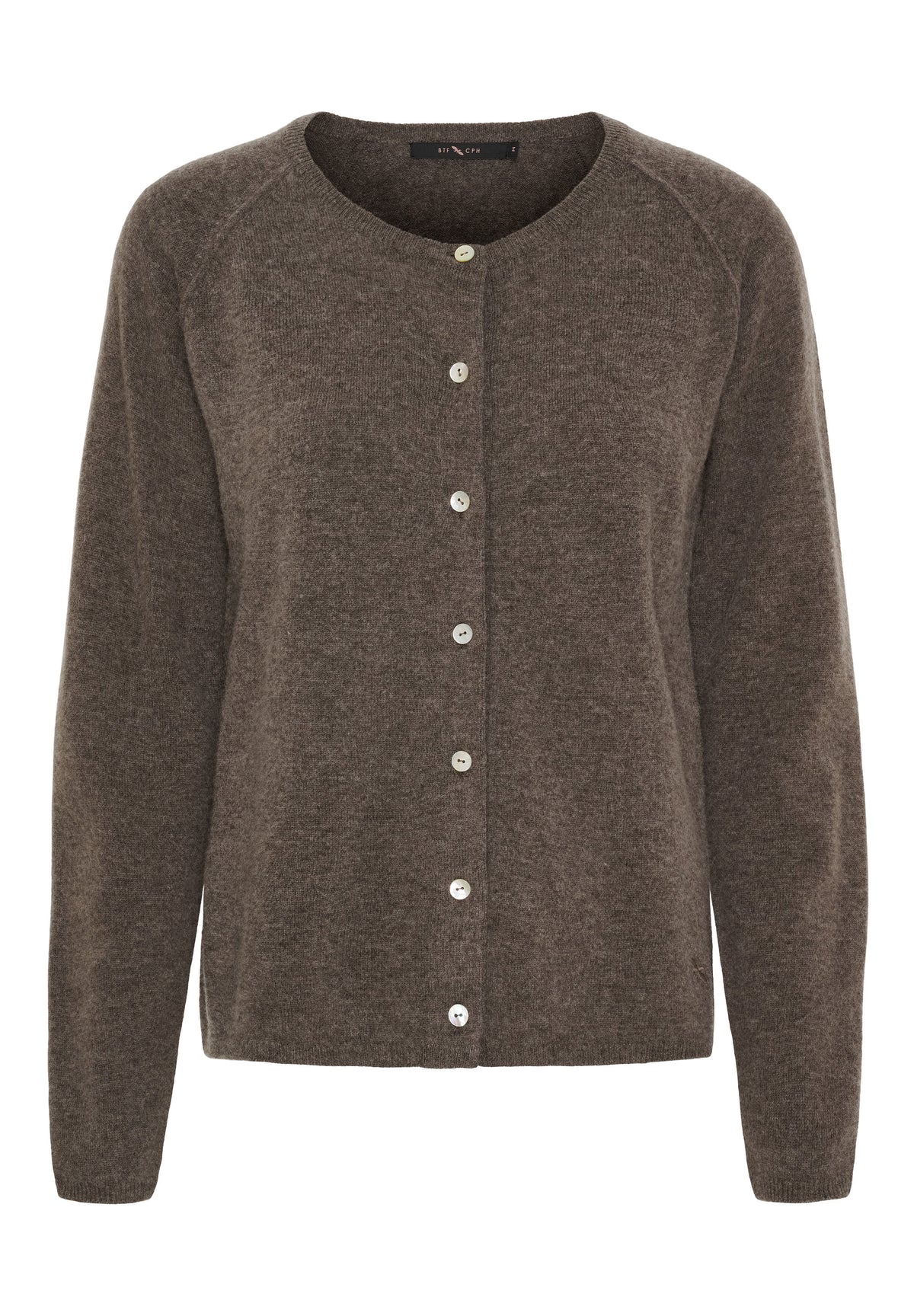 BTFCPH Cardigan i cashmere blanding Cardigans Dark Brown Melange