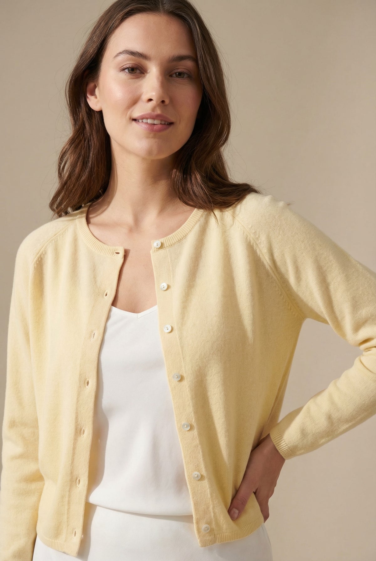 BTFCPH Cardigan i cashmere blanding Cardigans French Vanilla