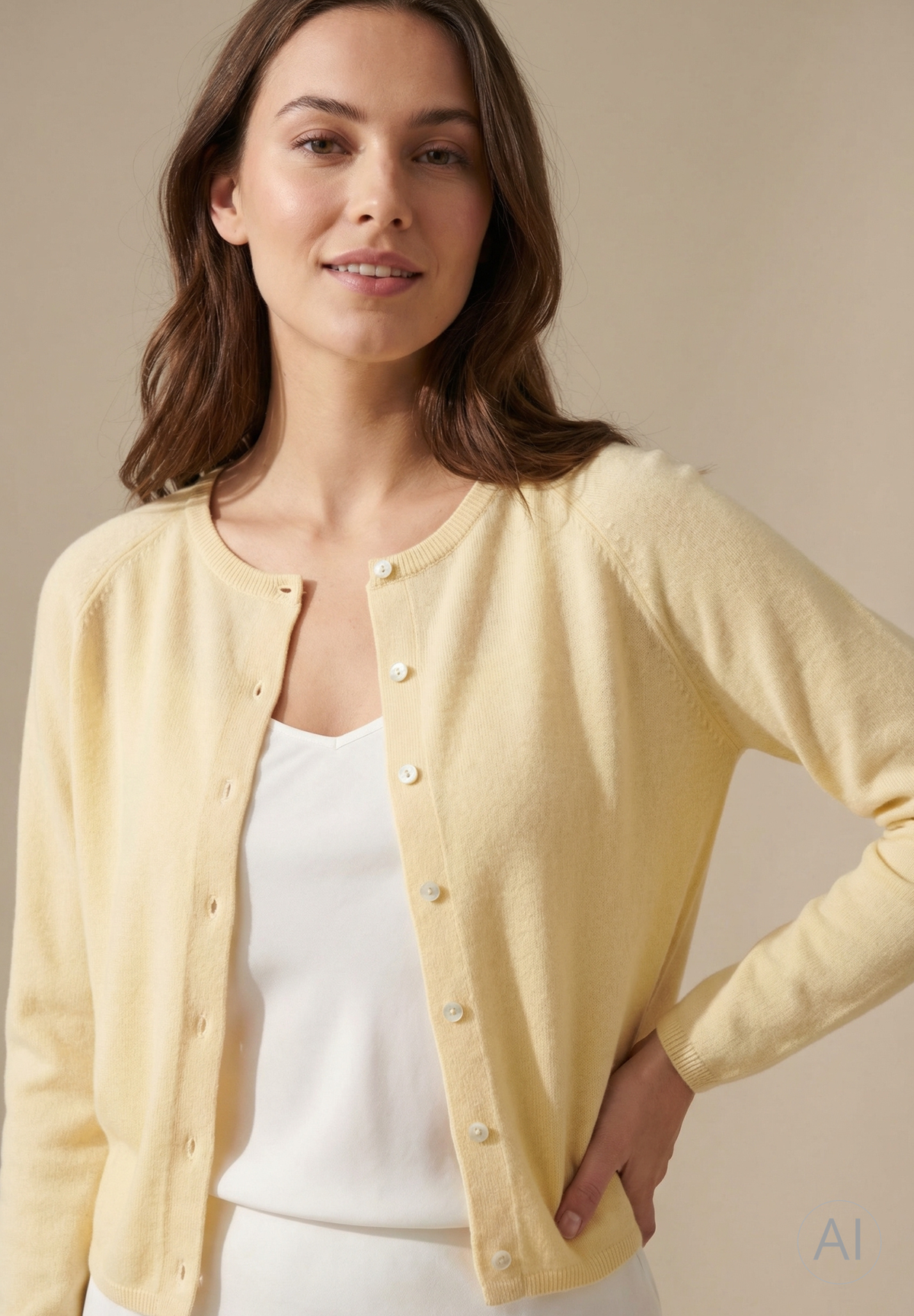 BTFCPH Cardigan i cashmere blanding Cardigans French Vanilla