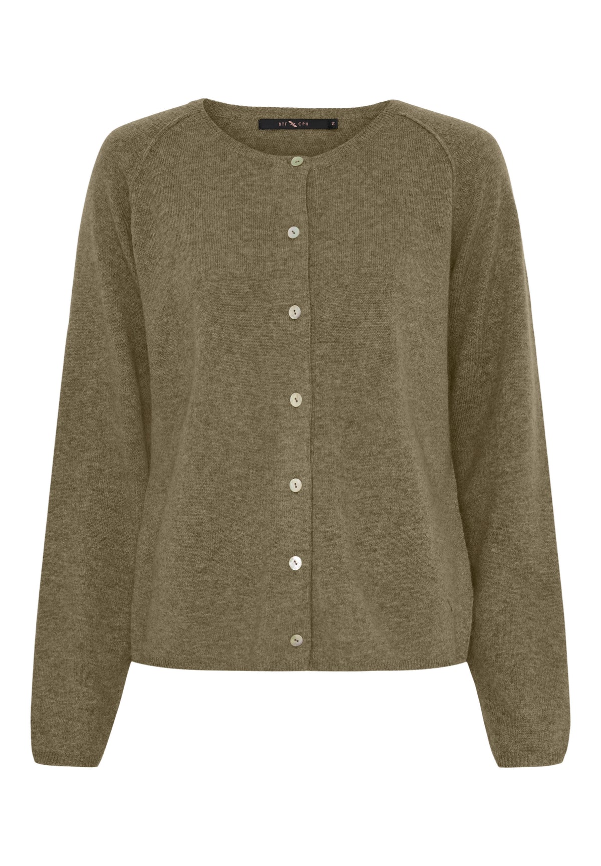 BTFCPH Cardigan i cashmere blanding Cardigans Olive Brown Melange