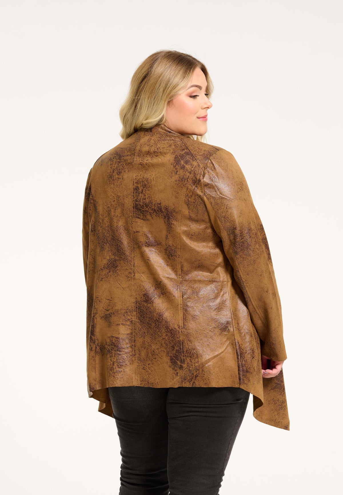 NO. 1 BY OX Cardigan i imiteret ruskind Cardigans Brun