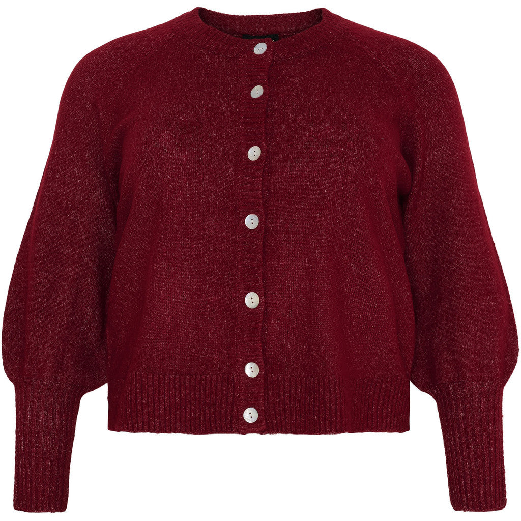 NO. 1 BY OX Cardigan med ballonærmer Sweaters Syrah Red