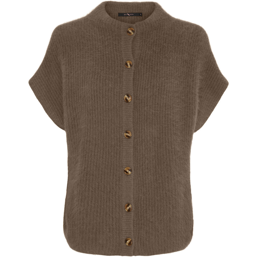 BTFCPH Cashmere cardigan med korte ærmer i vaskebjørnsgarn Veste Brun