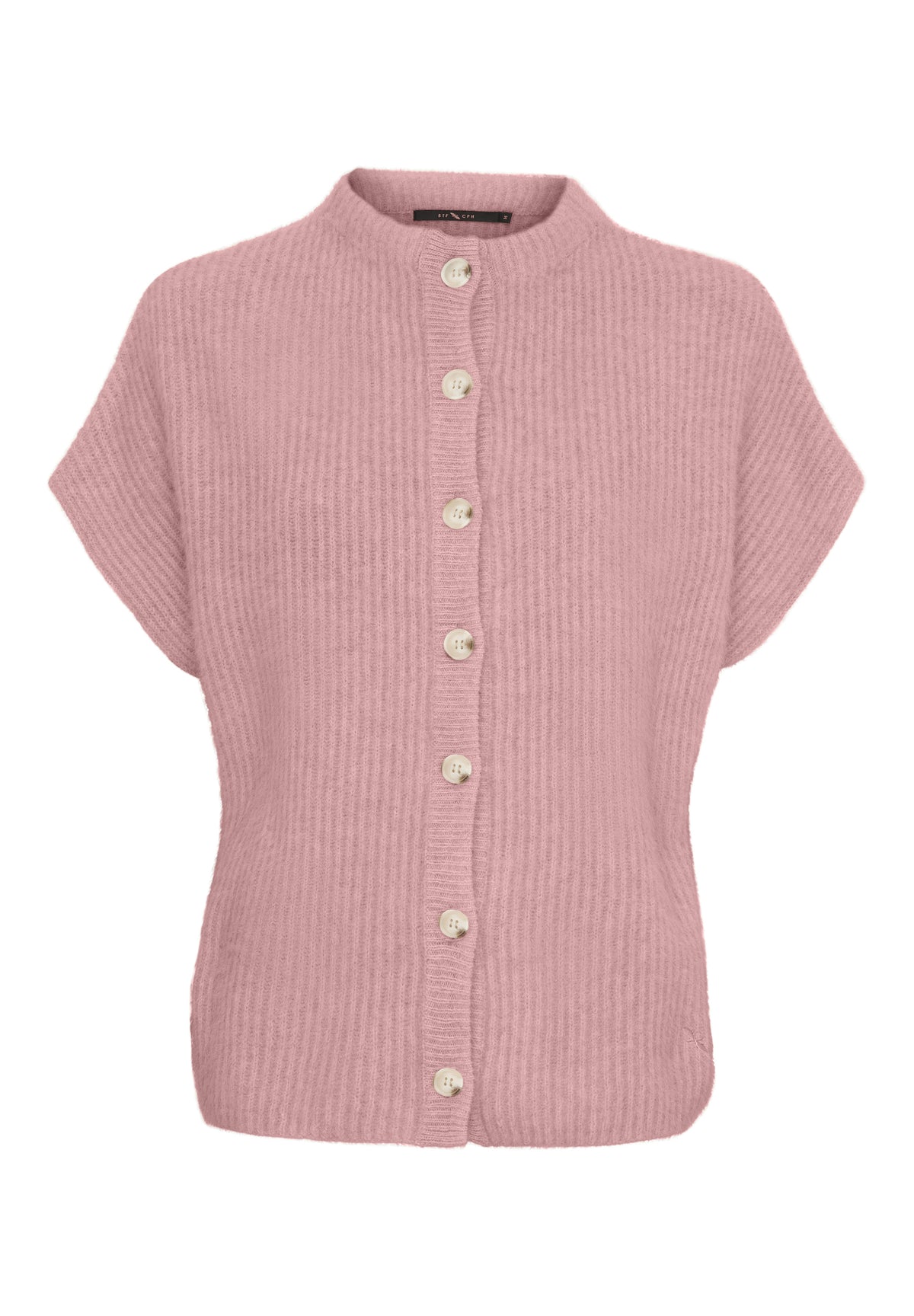 BTFCPH Cashmere cardigan med korte ærmer i vaskebjørnsgarn Veste Pink Sand