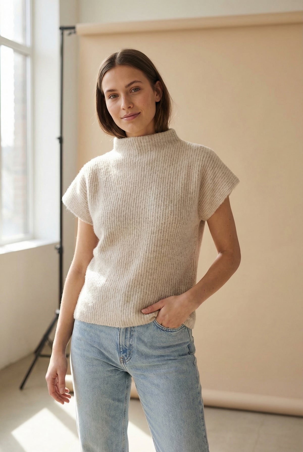 BTFCPH Cashmere med vaskebjørns-garn Pullovers Light Beige