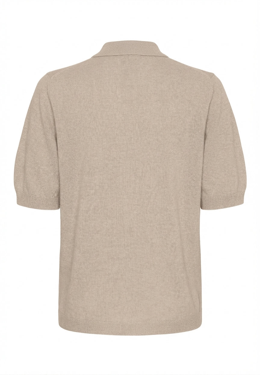 BTFCPH Cashmere pullover med korte ærmer Pullovers Cream Melange