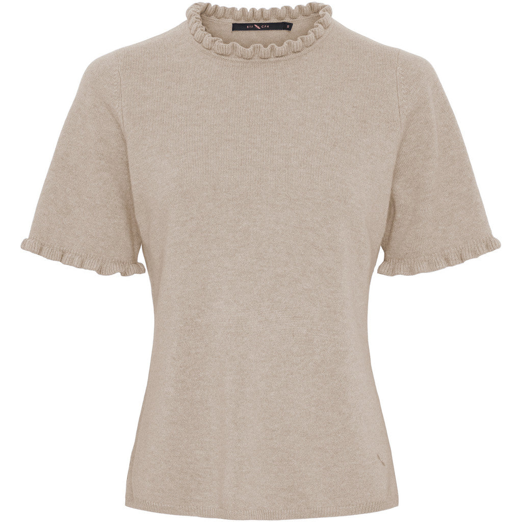 BTFCPH Cashmere strik med flæser Pullovers Cream Melange