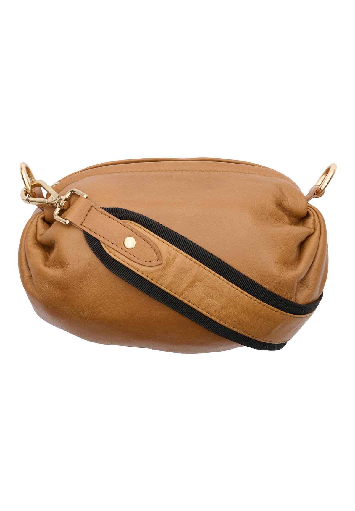 BTFCPH Crossbody clutch i skind Tasker Caramel w. Light Gold acc.