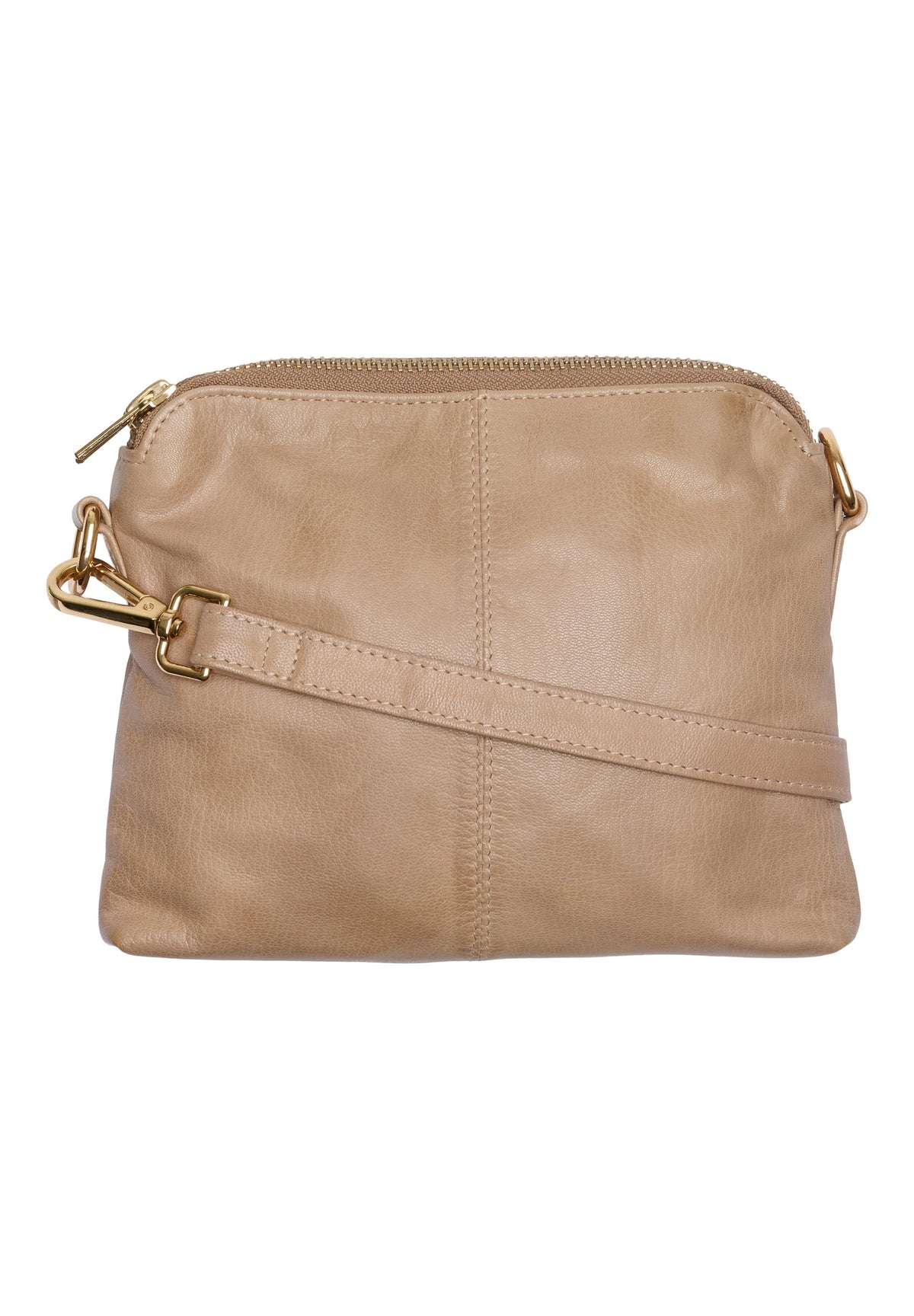 Orchid Crossbody clutch i skind Tasker Beige