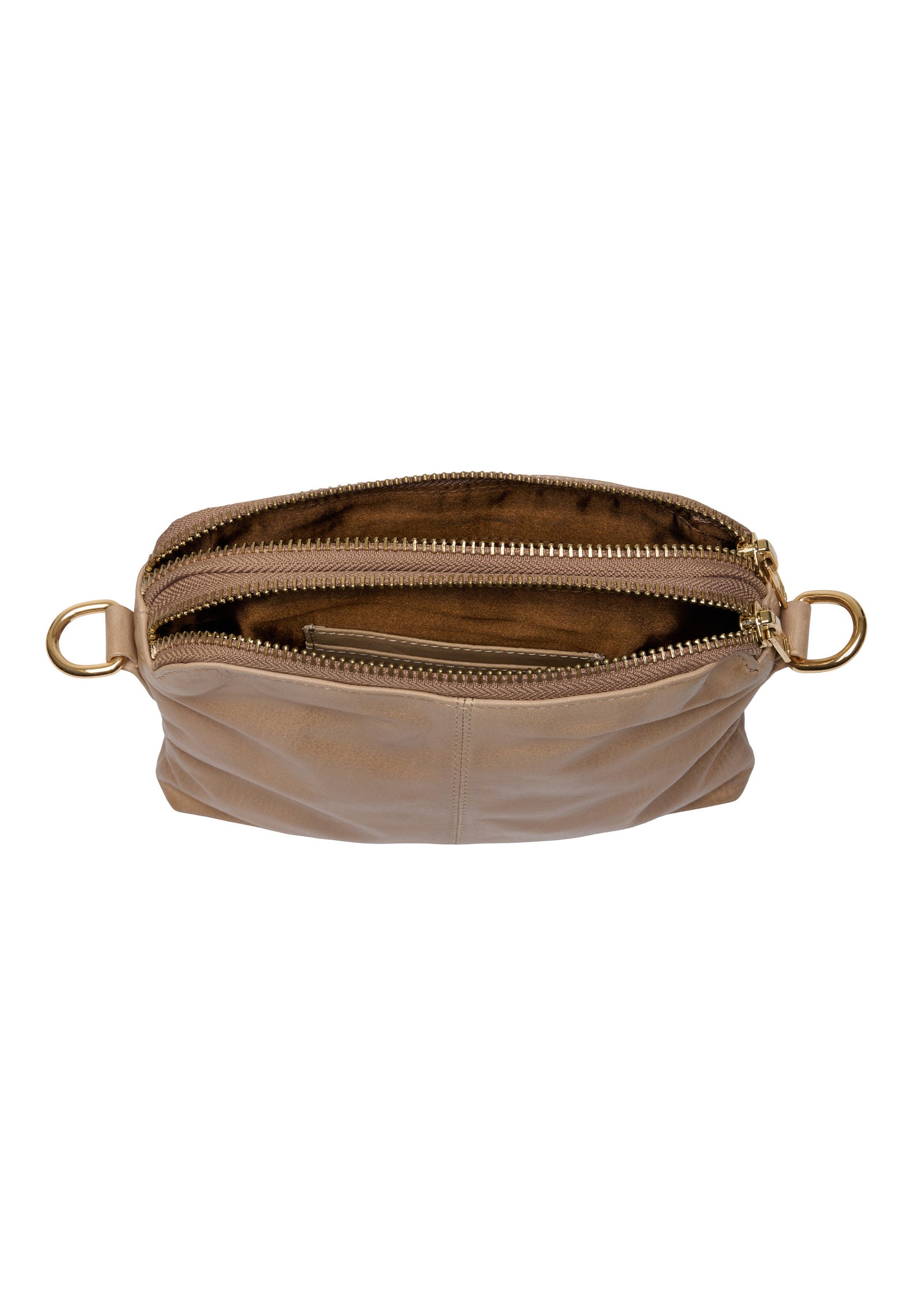 Orchid Crossbody clutch i skind Tasker Beige